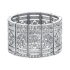 1928 Crystal Art Deco Bar Link Stretch Bracelet, Women's, Size: 7, Grey