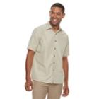 Men's Croft & Barrow&reg; Classic-fit Textured Microfiber Button-down Shirt, Size: Xl, Med Beige