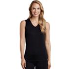 Women's Cuddl Duds Softwear Lace Trim Tank, Size: Xlrg Av/rg, Black
