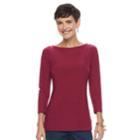 Women's Croft & Barrow&reg; Ballet Neck Top, Size: Medium, Pink