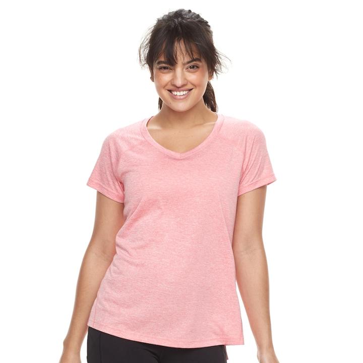 Women's Petite Tek Gear&reg; Performance Base Layer Side-slit Tee, Size: M Petite, Med Orange