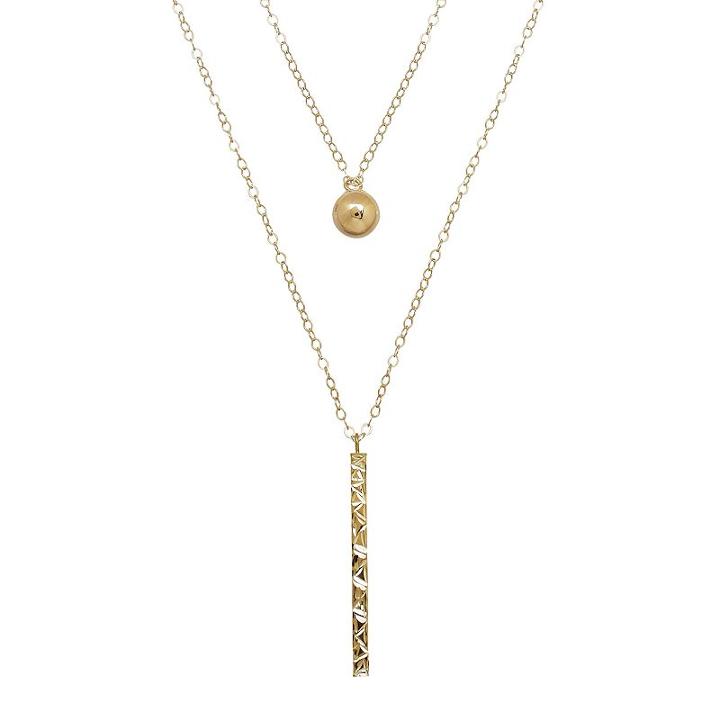 Everlasting Gold 10k Gold Ball & Stick Layered Necklace, Women's, Size: 17, Yellow