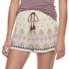 Juniors' Mudd&reg; Print Tassel Soft Shorts, Teens, Size: Medium, White