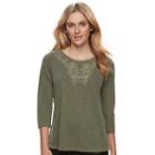 Women's Sonoma Goods For Life&trade; Embroidered Tee, Size: Large, Green