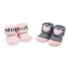 Baby Girl Carter's 2-pack Hello Lovely Heart Keepsake Booties, Size: Newborn, Pink Heart