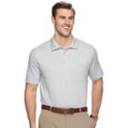 Men's Van Heusen Flex Slim-fit Jacquard Striped Polo, Size: Xl, Light Grey