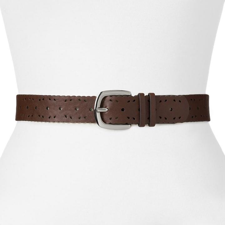 Relic Scallop Perforated Belt, Size: Xl, Lt Brown