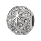 Individuality Beads Sterling Silver Crystal And Cubic Zirconia Flower Bead, Women's, White