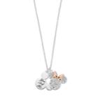 Disney's Two Tone Mickey Mouse & Minnie Mouse Charm Necklace, Women's, White