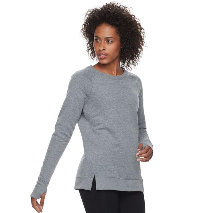 Women's Tek Gear&reg; Vented Crew Neck Sweatshirt, Size: Large, Med Grey