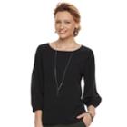 Women's Apt. 9&reg; Crepe Top, Size: Xl, Black