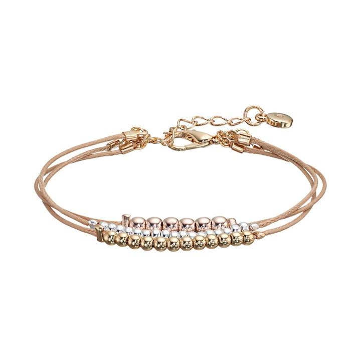Lc Lauren Conrad Tri Tone Beaded Multi Strand Cord Bracelet, Women's, Beige