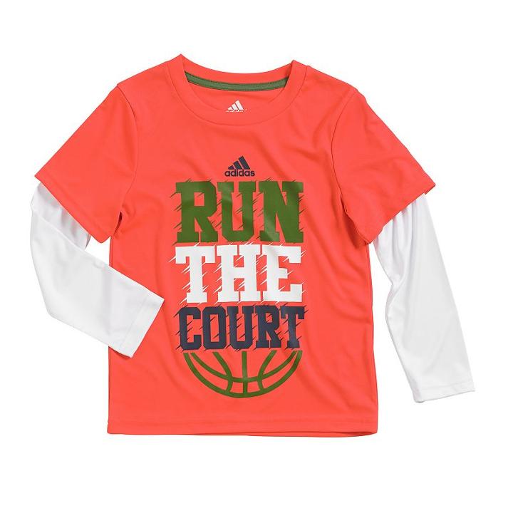 Boys 4-7x Adidas Climalite Mock-layer Tee, Boy's, Size: 5, Brt Red