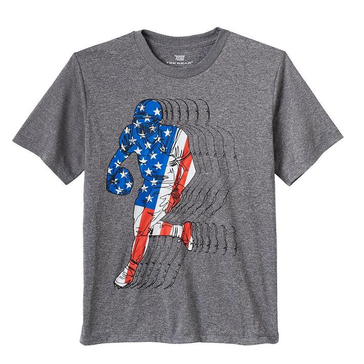 Boys 8-20 Tek Gear&reg; American Football Tee, Boy's, Size: Medium, Grey Other