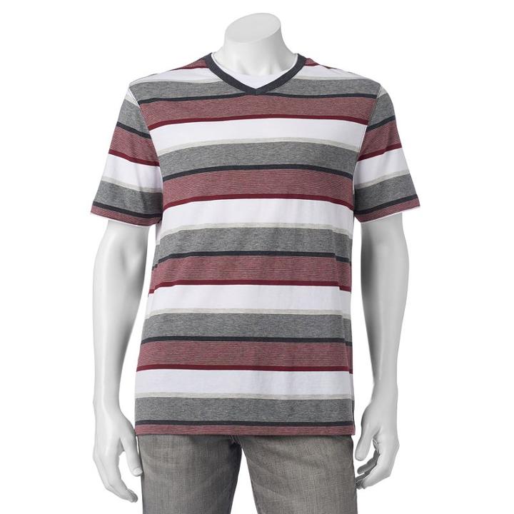 Men's Method Classic-fit Mock-layer Tee, Size: Xl, Dark Red