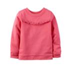 Girls 4-8 Carter's Fringe Long Sleeve Top, Size: 8, Pink
