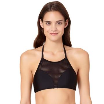 In Mocean Alexa Striped Mesh High Neck, Size: Xl, Black