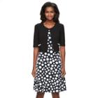 Women's Perceptions Polka-dot Dress & Jacket Set, Size: 12, Oxford