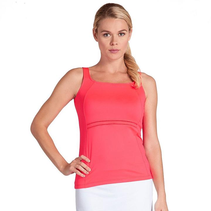 Women's Tail Coral Glam Daria Square Neck Tennis Tank, Size: Large, Med Orange