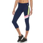 Women's Fila Sport&reg; Cross Stripe Capri Leggings, Size: Large, Blue (navy)