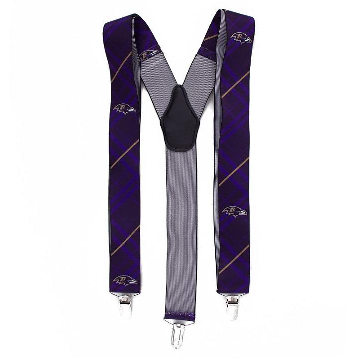 Men's Baltimore Ravens Oxford Suspenders, Purple