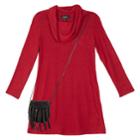 Girls 7-16 Iz Amy Byer Long Sleeve A-line Dress With Purse, Size: Medium, Red