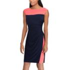 Women's Chaps Colorblock Ruched Sheath Dress, Size: Xs, Blue (navy)