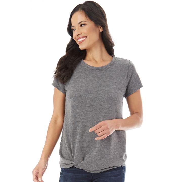 Women's Apt. 9&reg; Twist Hem Tee, Size: Large, Dark Grey