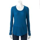 Women's Sonoma Goods For Life&trade; Essential Ribbed Scoopneck Tee, Size: Medium, Blue