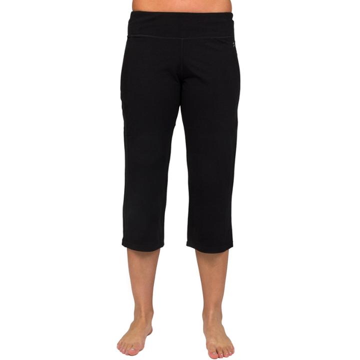 Women's Danskin Solid Stretch Capris, Size: Small, Black