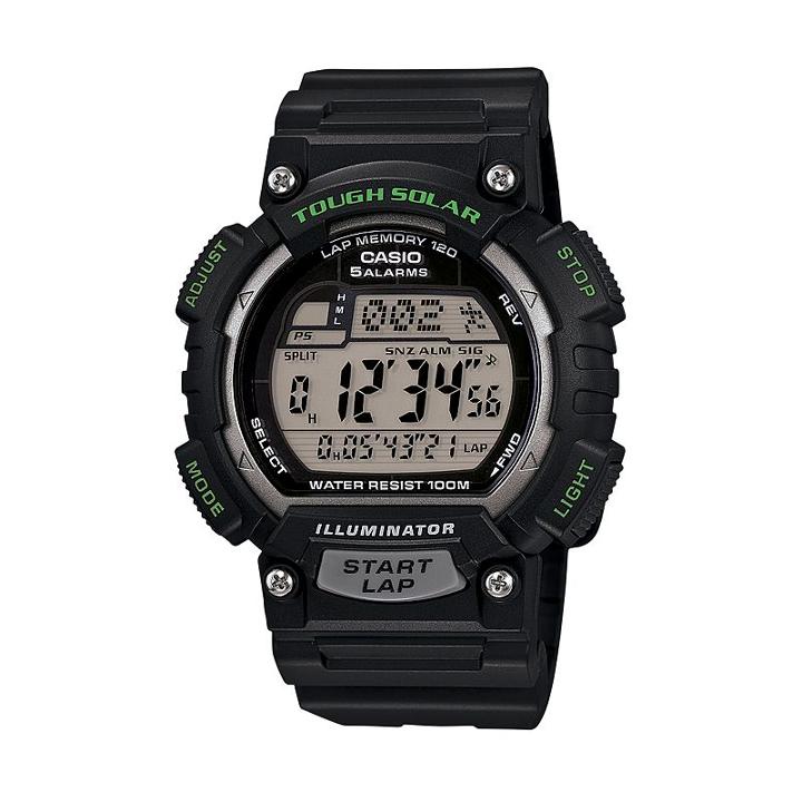 Casio Men's Tough Solar 120-lap Digital Watch, Black