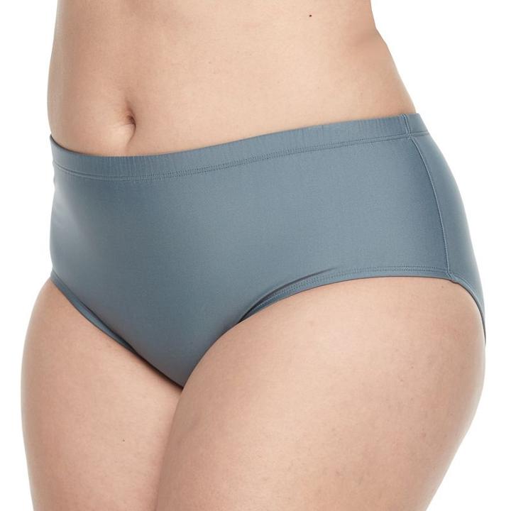 Plus Size N Solid Midrise Scoop Bottoms, Women's, Size: 2xl, Med Grey