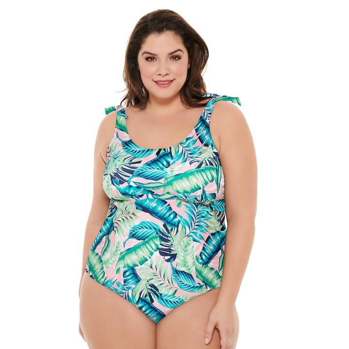 Plus Size Costa Del Sol One-piece Swimsuit, Women's, Size: 3xl, Turquoise/blue (turq/aqua)