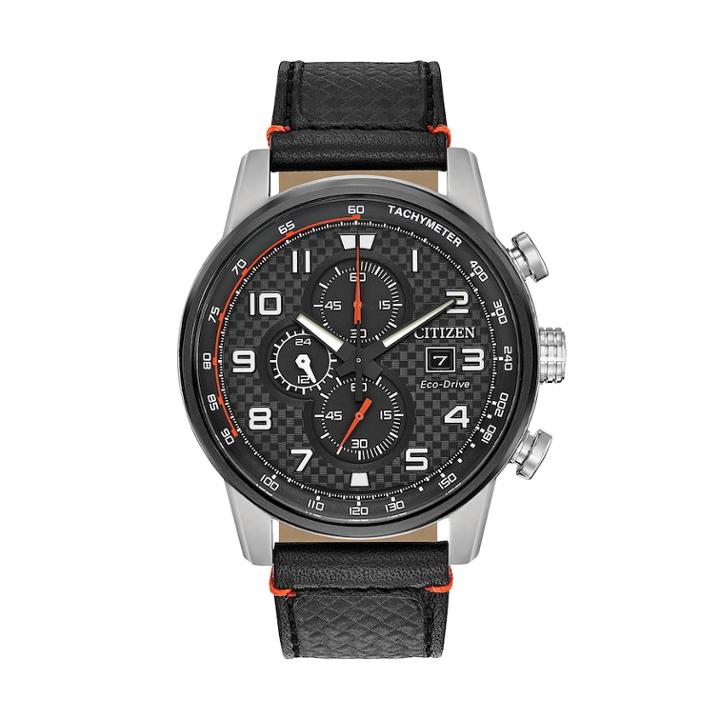 Citizen Eco-drive Men's Primo Leather Chronograph Watch - Ca0681-03e, Size: Large, Black