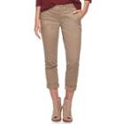 Women's Sonoma Goods For Life&trade; Flex Waist Chino Capris, Size: 6, Beig/green (beig/khaki)