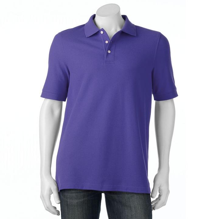 Men's Croft & Barrow&reg; True Comfort Classic-fit Pique Performance Polo, Size: Medium, Dark Blue