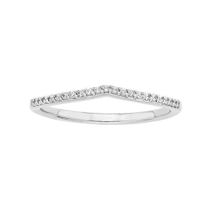 14k White Gold 1/10 Carat T.w. Diamond Shadow Wedding Ring, Women's, Size: 5.50