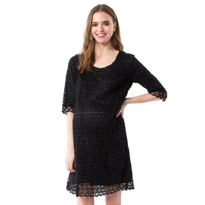 Maternity Pip & Vine By Rosie Pope Lace Shift Dress, Women's, Size: S-mat, Black