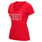 Women's Adidas Nebraska Cornhuskers Triblend Tee, Size: Large, Red