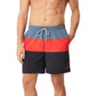 Men's Speedo Colorblock Volley Swim Shorts, Size: Large, Med Red