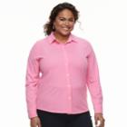 Plus Size Croft & Barrow&reg; Solid Button-down Shirt, Women's, Size: 1xl, Light Pink