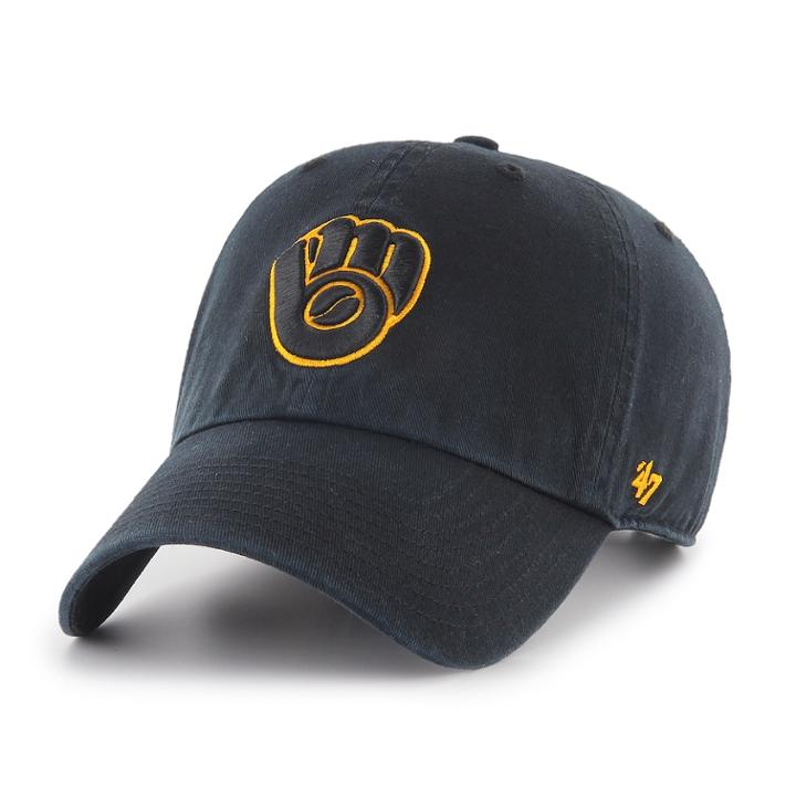 Adult '47 Brand Milwaukee Brewers Clean Up Hat, Men's, Black
