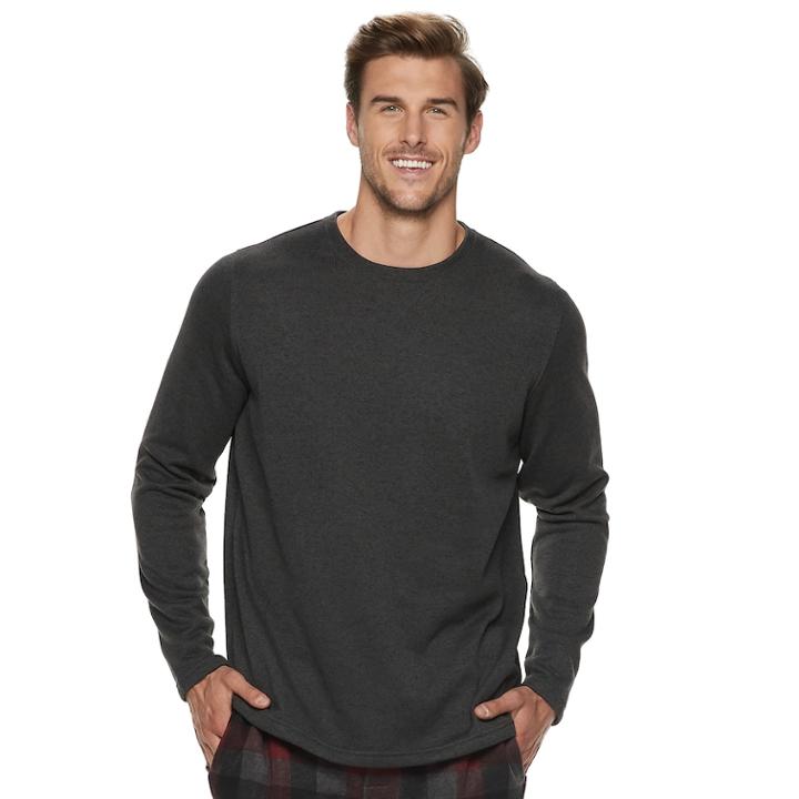 Big & Tall Croft & Barrow&reg; Sweater Fleece Crewneck Tee, Men's, Size: 4xb, Dark Grey