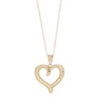 10k Gold Diamond-cut Heart Pendant Necklace, Women's, Size: 18