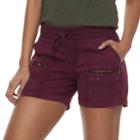 Women's Sonoma Goods For Life&trade; Zipper Accent Pull-on Utility Shorts, Size: 6, Med Purple