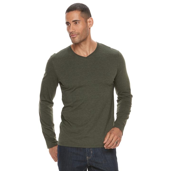Big & Tall Apt. 9&reg; Premier Flex Classic-fit Stretch V-neck Tee, Men's, Size: 3xl Tall, Green