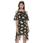Disney Beauty And The Beast Cold Shoulder Sharkbite Dress - Juniors, Girl's, Size: Small, Ovrfl Oth