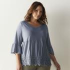 Plus Size Sonoma Goods For Life&trade; Crochet Peplum Top, Women's, Size: 3xl, Dark Blue