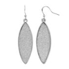 Glittery Marquise Nickel Free Drop Earrings, Women's, Silver