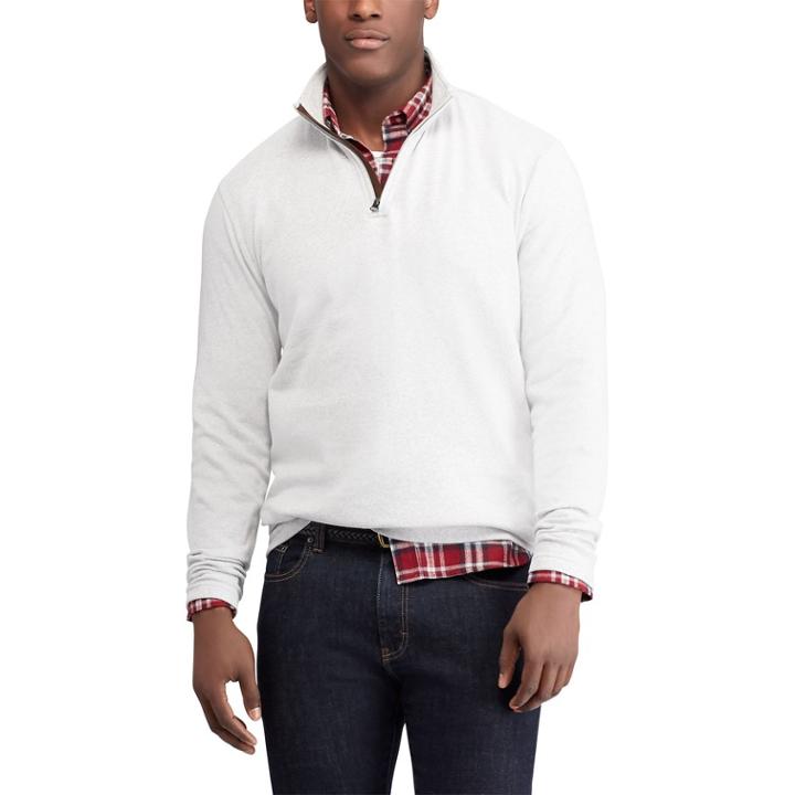Men's Chaps Regular-fit Mockneck Quarter-zip Pullover, Size: Xxl, Grey